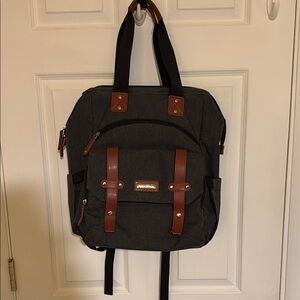 Falanko Gray and Brown Backpack
